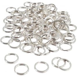 Split Ring, silver-plated, D 15 mm, 100 pc/ 1 pack [HOB-52605]