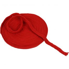 Knitted Tube, christmas red, W: 15 mm, 10 m/ 1 roll [HOB-53011]