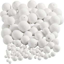Compressed Cotton Ball, white, D 12+15+20+30+40+50 mm, 240 pc/ 1 pack [HOB-54000]