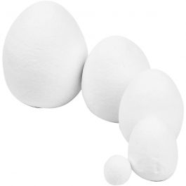 Compressed Cotton Eggs, white, size 12+25+35+40+47 mm, 200 pc/ 1 pack [HOB-54150]
