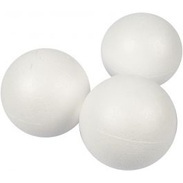 Polystyrene Balls, white, D 8 cm, 25 pc/ 1 pack [HOB-54308]
