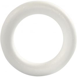 Ring, white, size 17 cm, thickness 30 mm, 1 pc [HOB-54317]