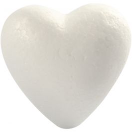 Heart, white, H: 8 cm, 5 pc/ 1 pack [HOB-543541]