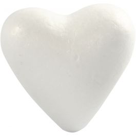 Heart, white, H: 11 cm, 5 pc/ 1 pack [HOB-543561]