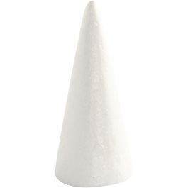 Cone, white, H: 14,5 cm, D 6 cm, 5 pc/ 1 pack [HOB-543600]