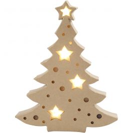 Figure with light inside, christmas tree, H: 27 cm, D: 4 cm, W: 21,5 cm, 1 pc [HOB-54905]