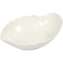 Ceramic Bowl, white, H: 4 cm, size 16x12 cm, 1 pc [HOB-55512]