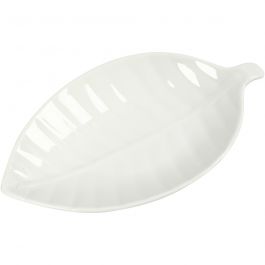 Ceramic Dish, white, H: 3 cm, size 24x14 cm, 1 pc [HOB-55514]