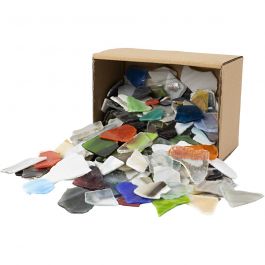 Mosaics, assorted colours, size 15-60 mm, thickness 5 mm, Content may vary , 2 kg/ 1 pack [HOB-55548]