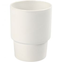 Mug, white, H: 11 cm, D 8,5 cm, 1 pc [HOB-55607]