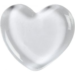 Heart, transparent, size 6,5x6,5 cm, thickness 10 mm, 1 pc [HOB-558510]