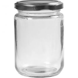 Storage Glass Jar, transparent, H: 11 cm, D 7,5 cm, 370 ml, 6 pc/ 1 box [HOB-55911]