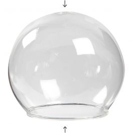 Clear Glass Baseless Hanging Bauble, transparent, D 8 cm, hole size 5 cm, 4 pc/ 1 pack [HOB-55928]