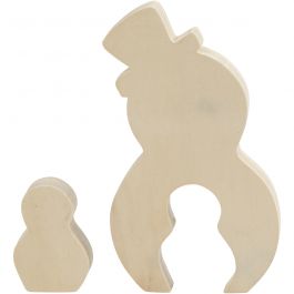 2in1 Figure, snowmen, H: 7,7+20 cm, D: 2 cm, W: 5,3+11,3 cm, 1 set [HOB-56134]