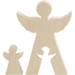 2in1 Figure, angels, H: 7,8+20 cm, D: 2 cm, W: 4,5+14,3 cm, 1 set [HOB-56136]