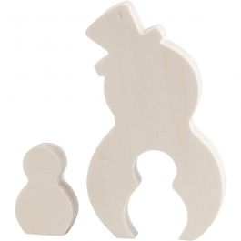 2in1 Figure, snowmen, H: 4,5+11,5 cm, D: 1,2 cm, W: 3+6,5 cm, 1 set [HOB-56156]