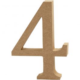 Number, 4, H: 8 cm, thickness 1,5 cm, 1 pc [HOB-56395]