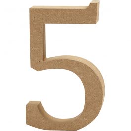 Number, 5, H: 8 cm, thickness 1,5 cm, 1 pc [HOB-56396]