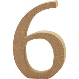 Number, 6, H: 8 cm, thickness 1,5 cm, 1 pc [HOB-56397]