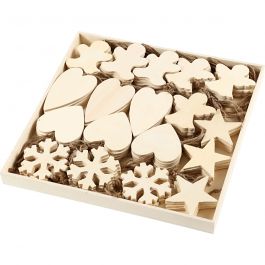 Christmas Ornaments, size 9-11 cm, thickness 4 mm, 90 pc/ 1 pack [HOB-56405]