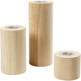 Candle Holders, H: 14,5+9+6,5 cm, hole size 2,3 cm, 3 pc/ 1 pack [HOB-56413]