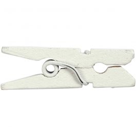 Mini Clothes Peg, white, L: 25 mm, W: 3 mm, 36 pc/ 1 pack [HOB-56435]