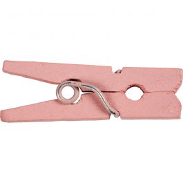 Mini Clothes Peg, light red, L: 25 mm, W: 3 mm, 36 pc/ 1 pack [HOB-56437]