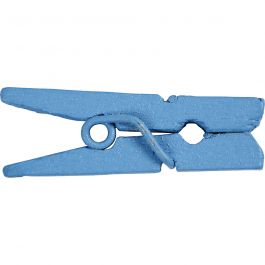 Mini Clothes Peg, blue, L: 25 mm, W: 3 mm, 36 pc/ 1 pack [HOB-56439]