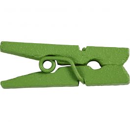 Mini Clothes Peg, green, L: 25 mm, W: 3 mm, 36 pc/ 1 pack [HOB-56443]