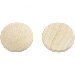 Wooden buttons, D 25 mm, thickness 5 mm, 15 pc/ 1 pack [HOB-56651]