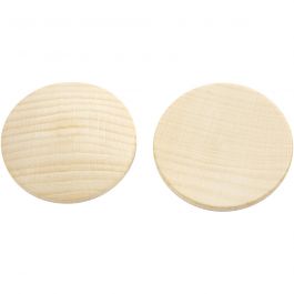 Wooden buttons, D 40 mm, thickness 6 mm, 10 pc/ 1 pack [HOB-56655]