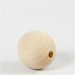 Wooden Bead, D 30 mm, hole size 5 mm, 4 pc/ 1 pack [HOB-566720]