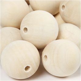 Wooden Bead, D 35 mm, hole size 6 mm, 50 pc/ 1 pack [HOB-566750]