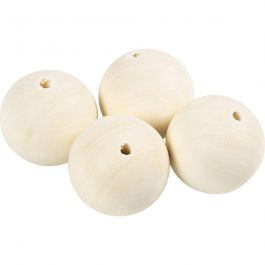 Wooden Bead, D 50 mm, hole size 8 mm, 4 pc/ 1 pack [HOB-56678]