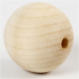 Wooden Bead, D 50 mm, hole size 8 mm, 4 pc/ 1 pack [HOB-56678]
