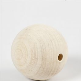 Wooden Bead, D 60 mm, hole size 9 mm, 3 pc/ 1 pack [HOB-56680]