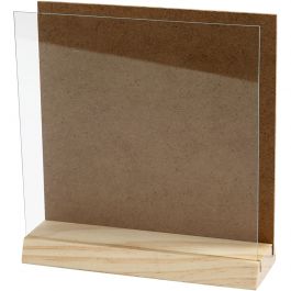 3D plate with glass, size 15x15 cm, 1 set [HOB-56746]