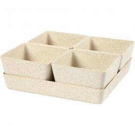 Flower pots, H: 8 cm, D: 19,5 cm, 1 set [HOB-56866]
