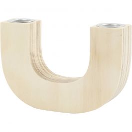Candle Holder, H: 10 cm, depth 3,2 cm, W: 15 cm, 1 pc [HOB-56919]