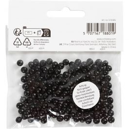 Wooden Beads, black, 150 pc, D 5 mm, hole size 1,5 mm, 6 g/ 1 pack [HOB-570395]