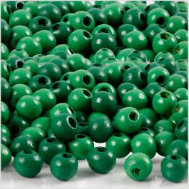 Wooden Beads, green, 150 pc, D 5 mm, hole size 1,5 mm, 6 g/ 1 pack [HOB-570397]