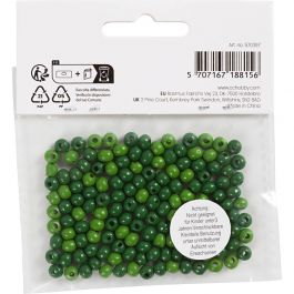 Wooden Beads, green, 150 pc, D 5 mm, hole size 1,5 mm, 6 g/ 1 pack [HOB-570397]