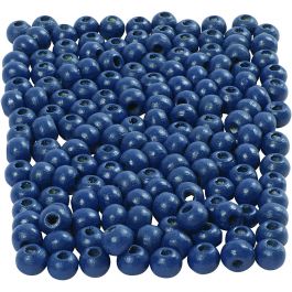 Wooden Beads, blue, 150 pc, D 5 mm, hole size 1,5 mm, 6 g/ 1 pack [HOB-570398]