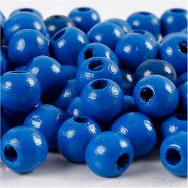 Wooden Beads, blue, D 12 mm, hole size 3 mm, 22 g/ 1 pack [HOB-570418]