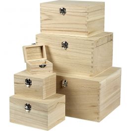 Box Set, H: 5+7+9+11+13+15 cm, L: 8+11,8+15,8+20+24+27,7 cm, W: 5,8+8,8+12+15+18+21 cm, 6 pc/ 1 set [HOB-57542]