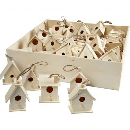 Bird House, H: 7 cm, 6x10 pc/ 1 pack [HOB-57577]