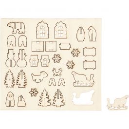 Self-assembly Figures, christmas, L: 15,5 cm, W: 17 cm, 1 pack [HOB-57882]