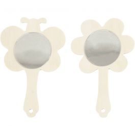 Hand Mirrors, H: 13,9 cm, W: 9 cm, 2 pc/ 1 pack [HOB-57950]