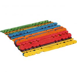 Construction sticks, assorted colours, L: 11,4 cm, W: 10 mm, 30 pc/ 1 pack [HOB-579980]