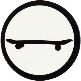 Cardboard Emblem, white/black, skateboard, D 25 mm, 20 pc/ 1 pack [HOB-586037]